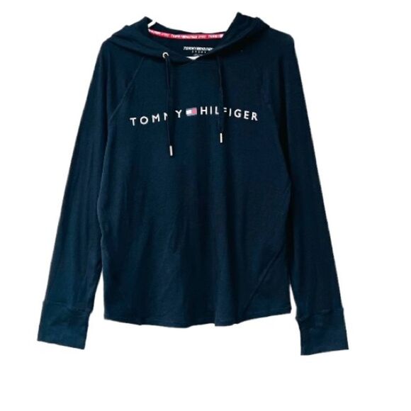 Tommy Hilfiger Pullover Logo Hoodie Top M New - Picture 1 of 8